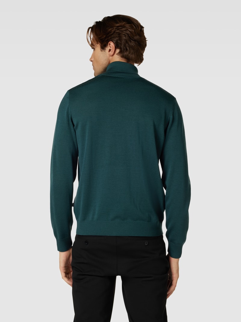 Rollkragenpullover aus Wolle Modell 'ROLLI' in dunkelgrün