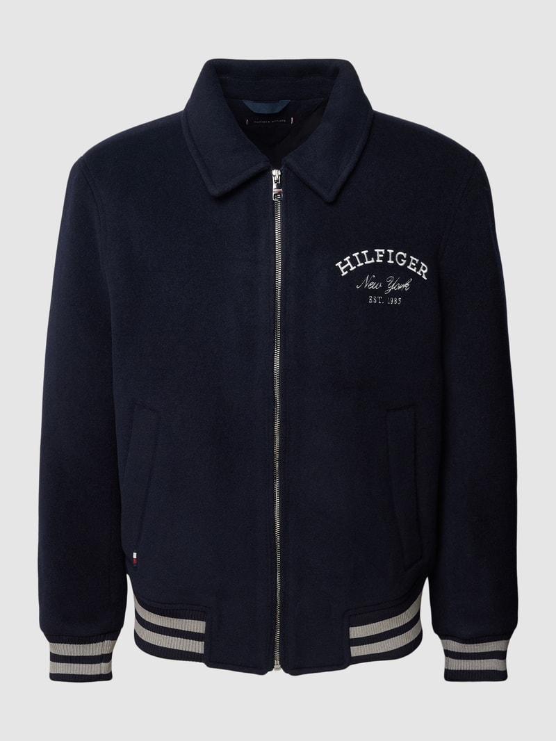 Bomberjacke mit Umlegekragen in marineblau