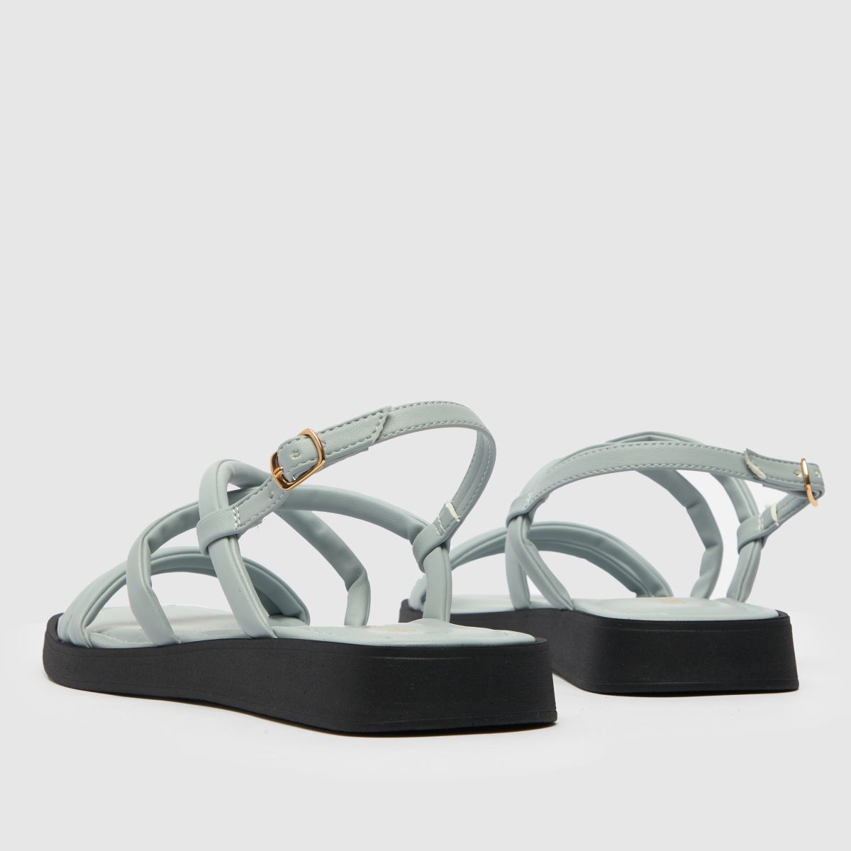 Schuh Tulsi csíkos lapos szandál kék színben