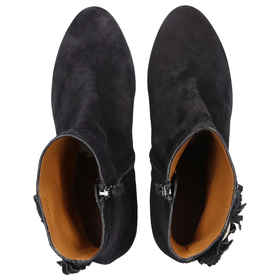 Chloé - Stiefeletten Logo Fransen schwarz - schwarz