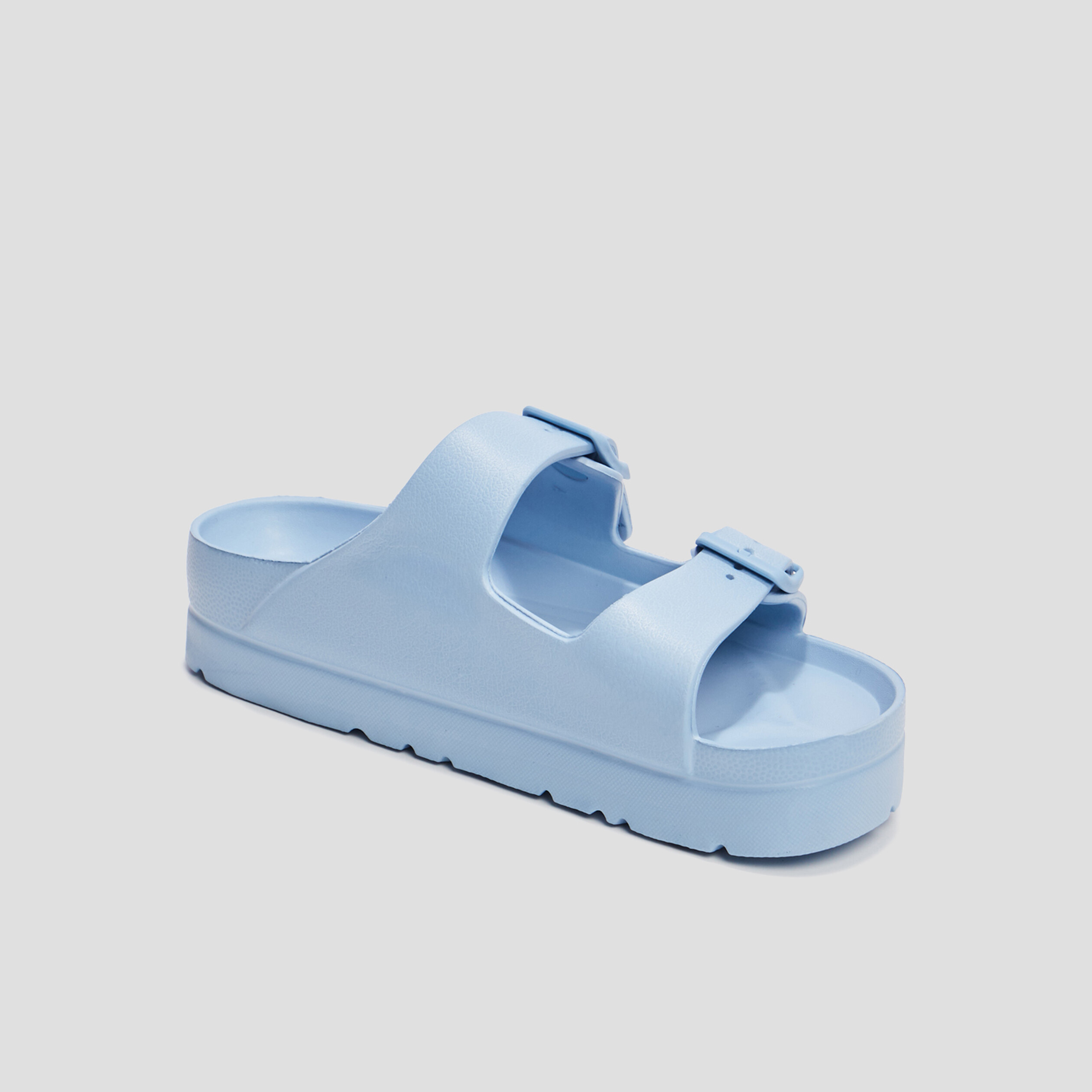 Mules de plage plateformes bleu femme | La Halle