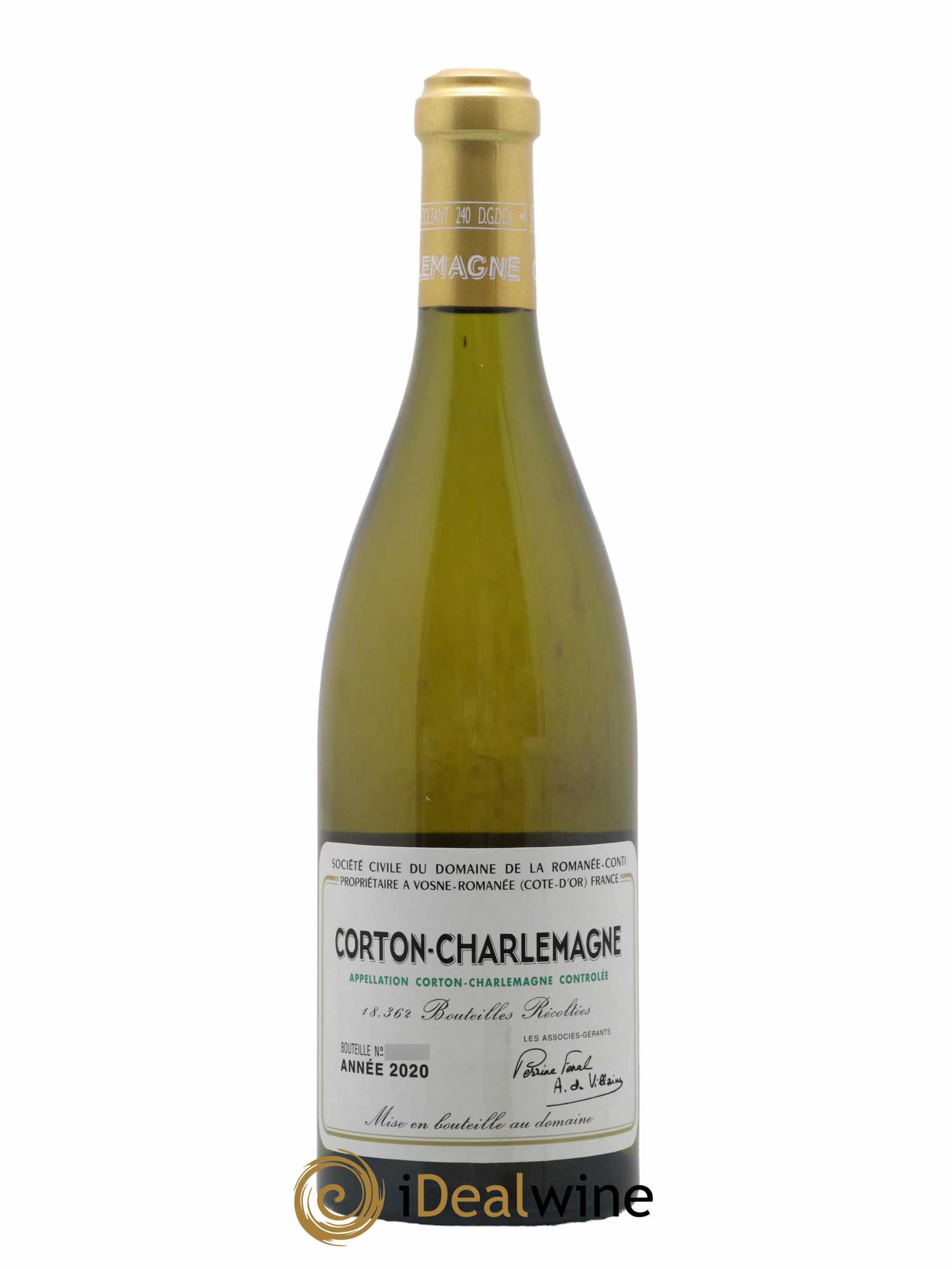 Corton-Charlemagne Grand Cru Domaine de la Romanée-Conti  2020 - Lot de 1 Bouteille