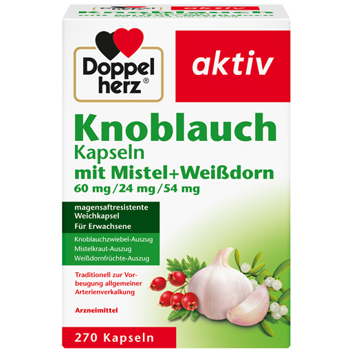 DOPPELHERZ Knobl.Kap.m.Mistel Weißdorn 60/24/54 mg  270 St  Kapseln