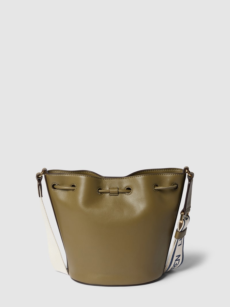 Bucket Bag mit Label-Detail Modell 'ANDIE' in olivgrün