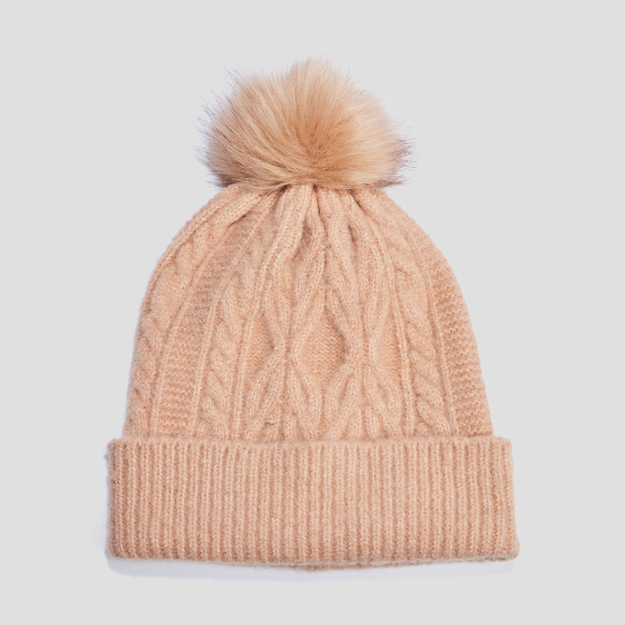 Bonnet à pompon sable femme | La Halle