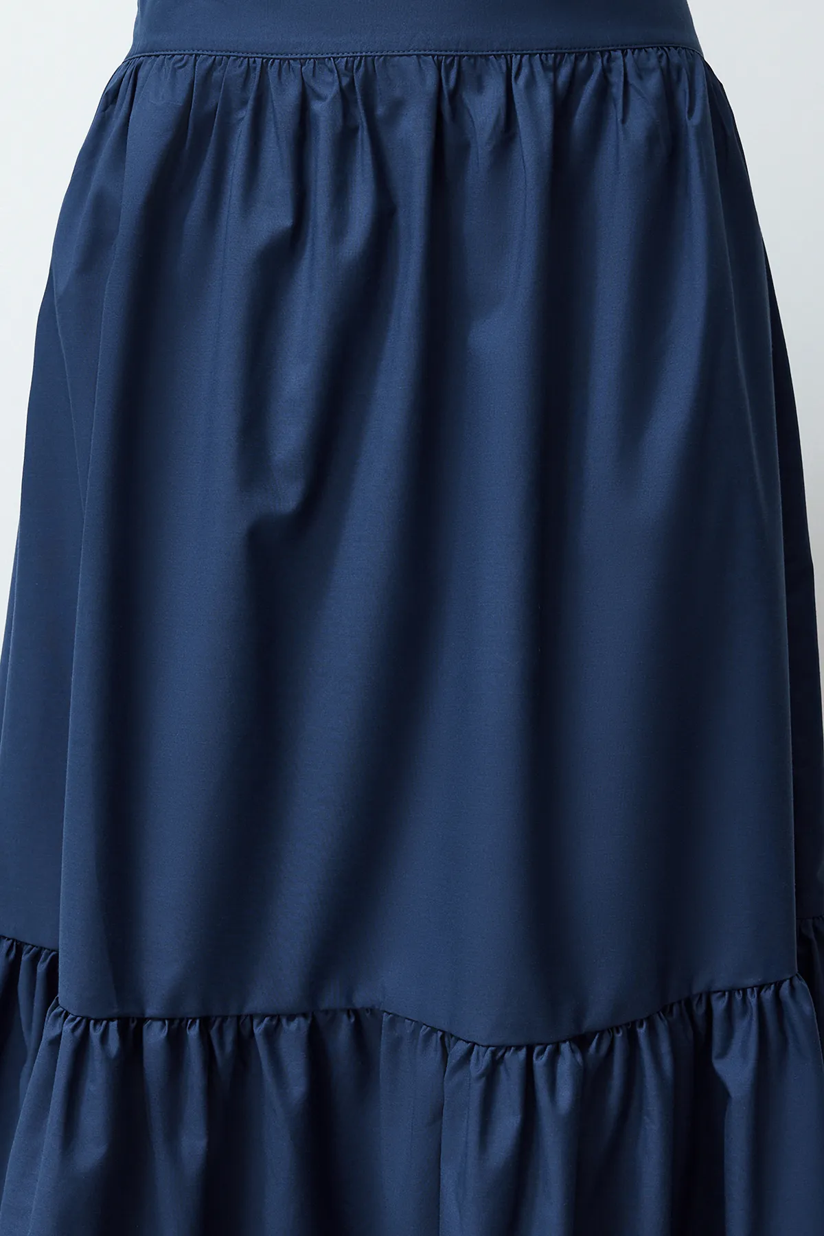 Trendyol Collection  Indigoblauer Maxirock aus Baumwolle – ausgestellter Webstoff, TWOSS24ET00059