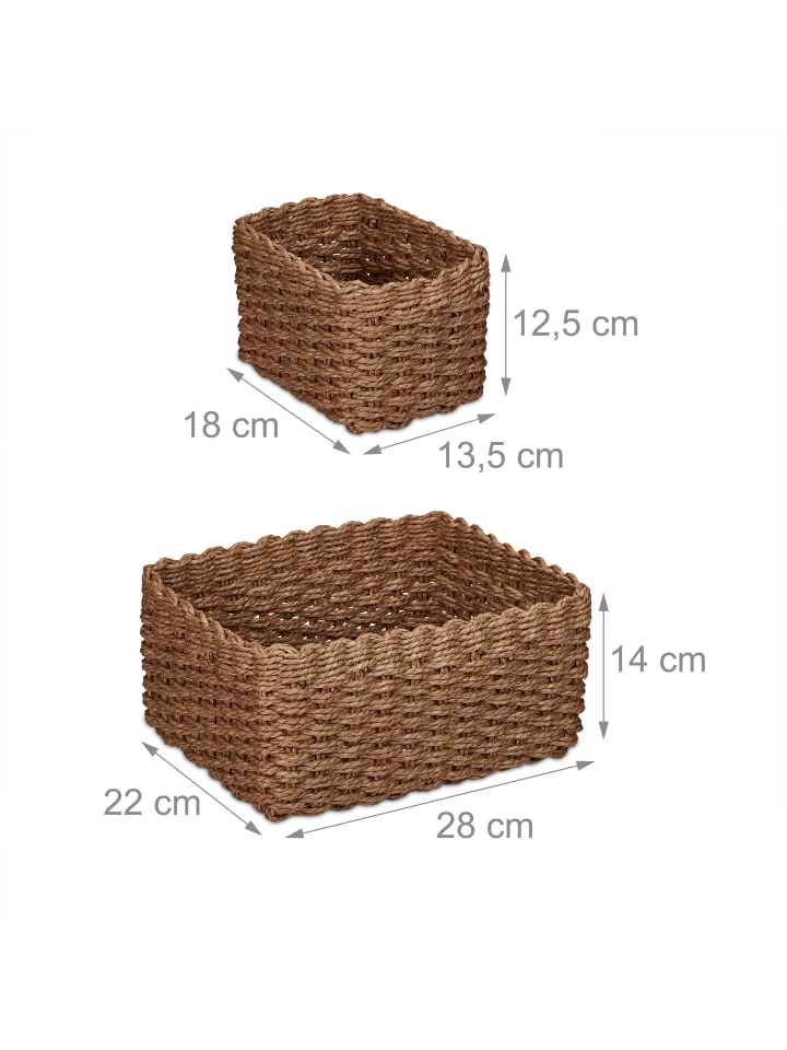 relaxdays 3-tlg. Aufbewahrungskorb Set in Braun günstig kaufen onesize