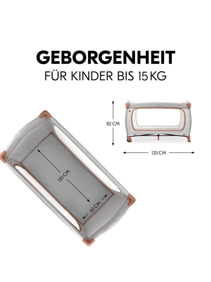 Hauck Reisebett Sleep N Play Go Plus (mit Rollen und seitlichem in grau günstig kaufen onesize