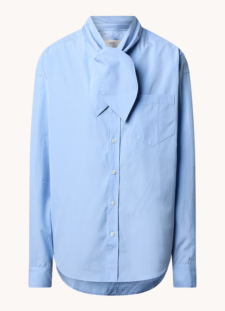 AMI Paris Blouse with shawl collar and chest pocket