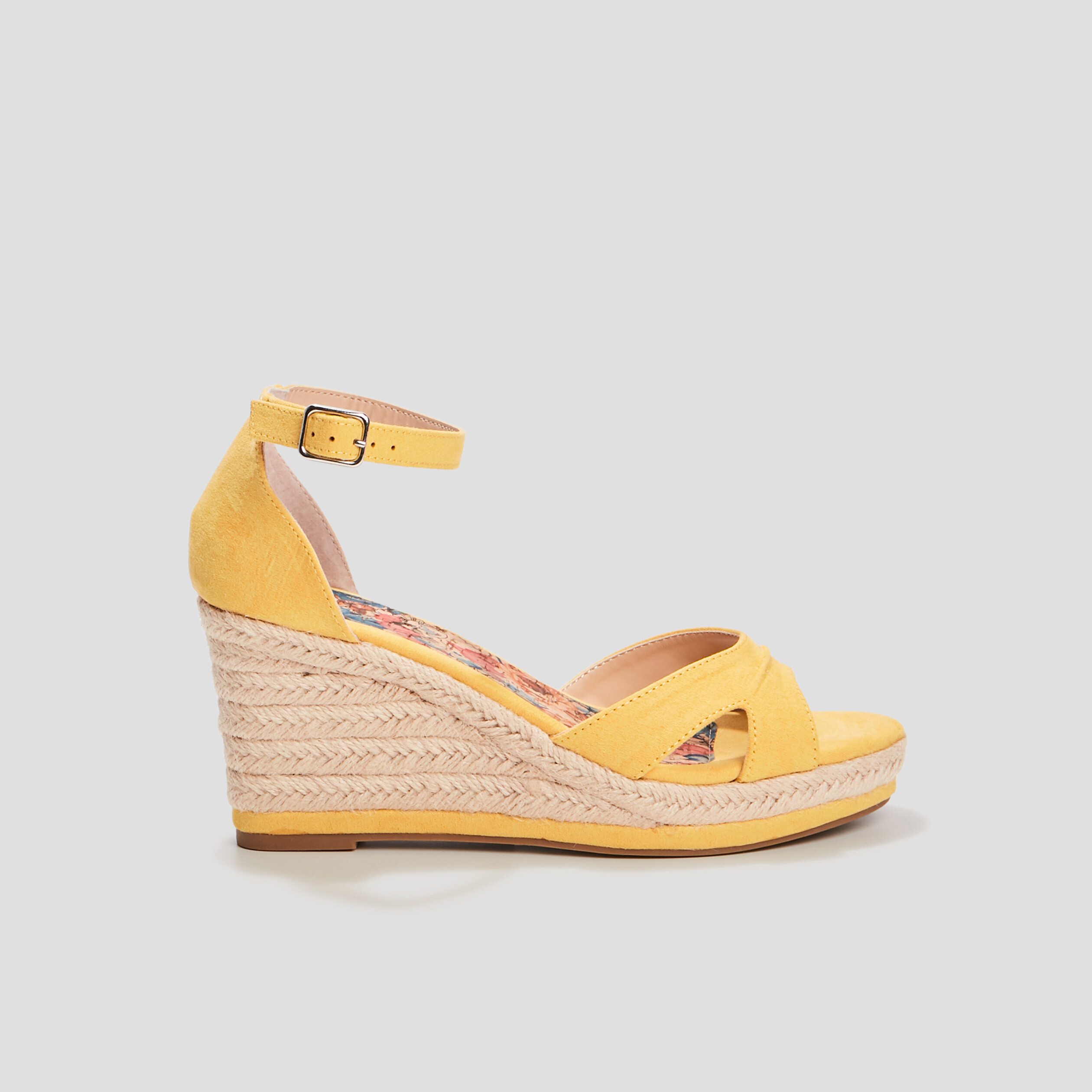Sandales compensées jaune femme | La Halle