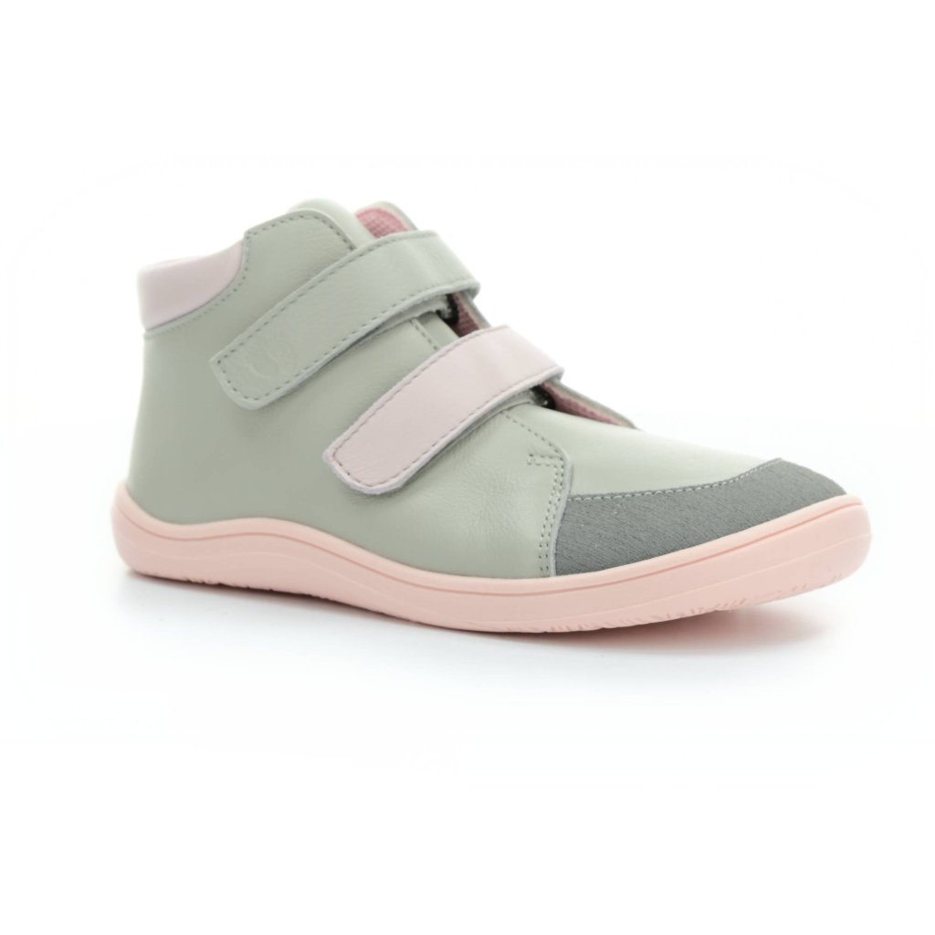 Baby Bare Febo Fall Grey/Pink Asfaltico (mit Membran) Barfuß-Stiefeletten