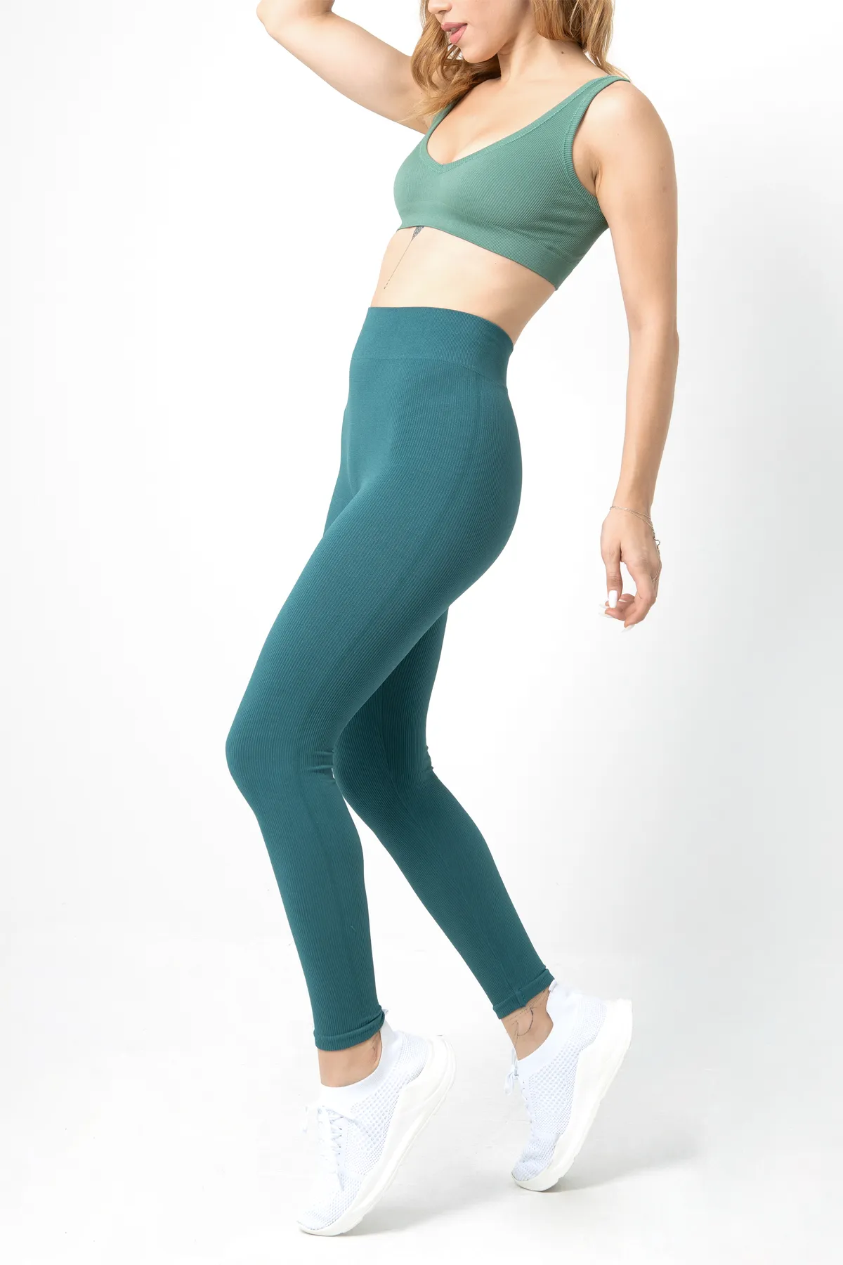 Doremi  Nahtlose gestrickte Leggings mit hoher Taille