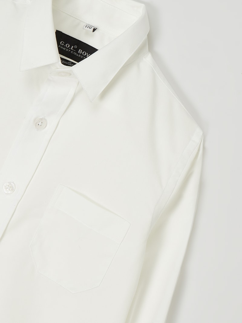 Regular Fit Hemd mit Baumwoll-Anteil in offwhite