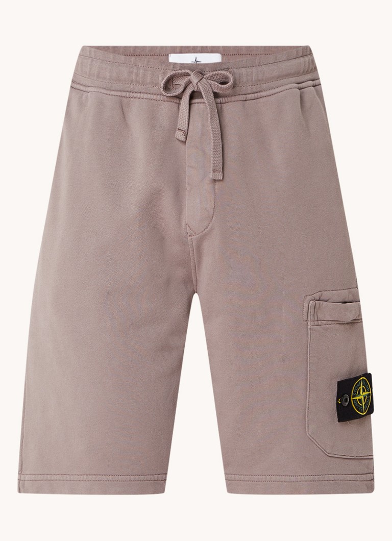 Pantaloni de trening Stone Island 64651 cu logo și picior drept