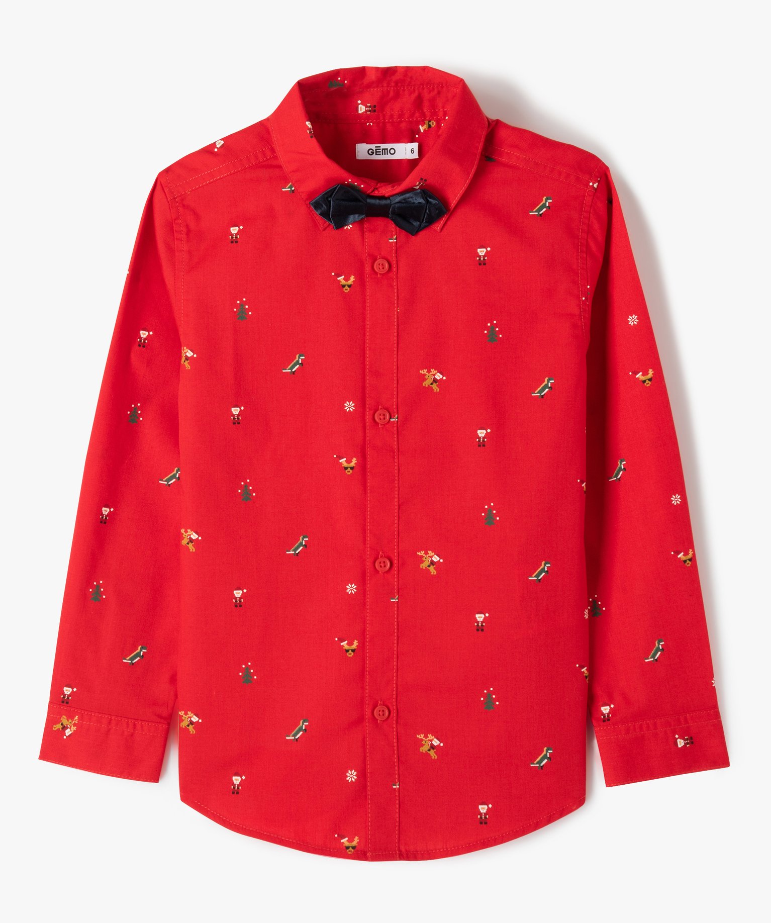 Chemise Garçon à manches longues et n?ud papillon spécia... imprime | GEMO