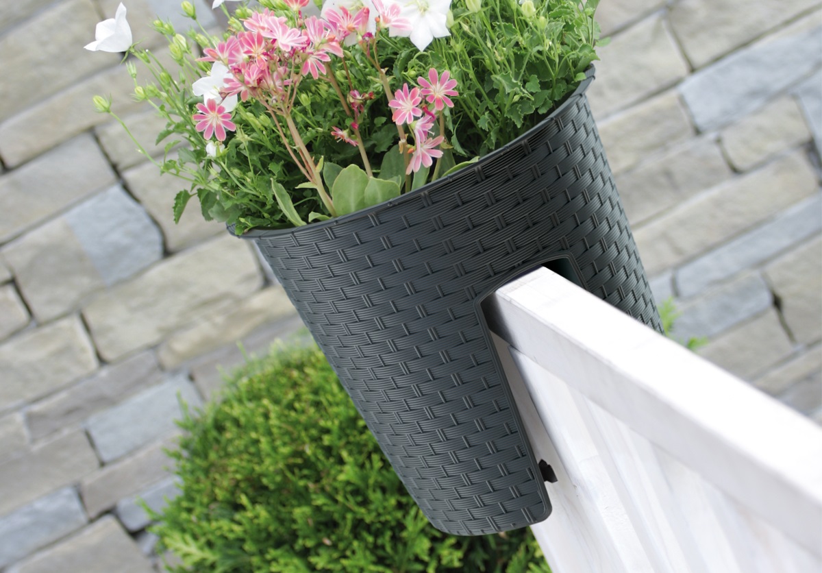 Powertec Garden Geländer Pflanztopf - Anthrazit