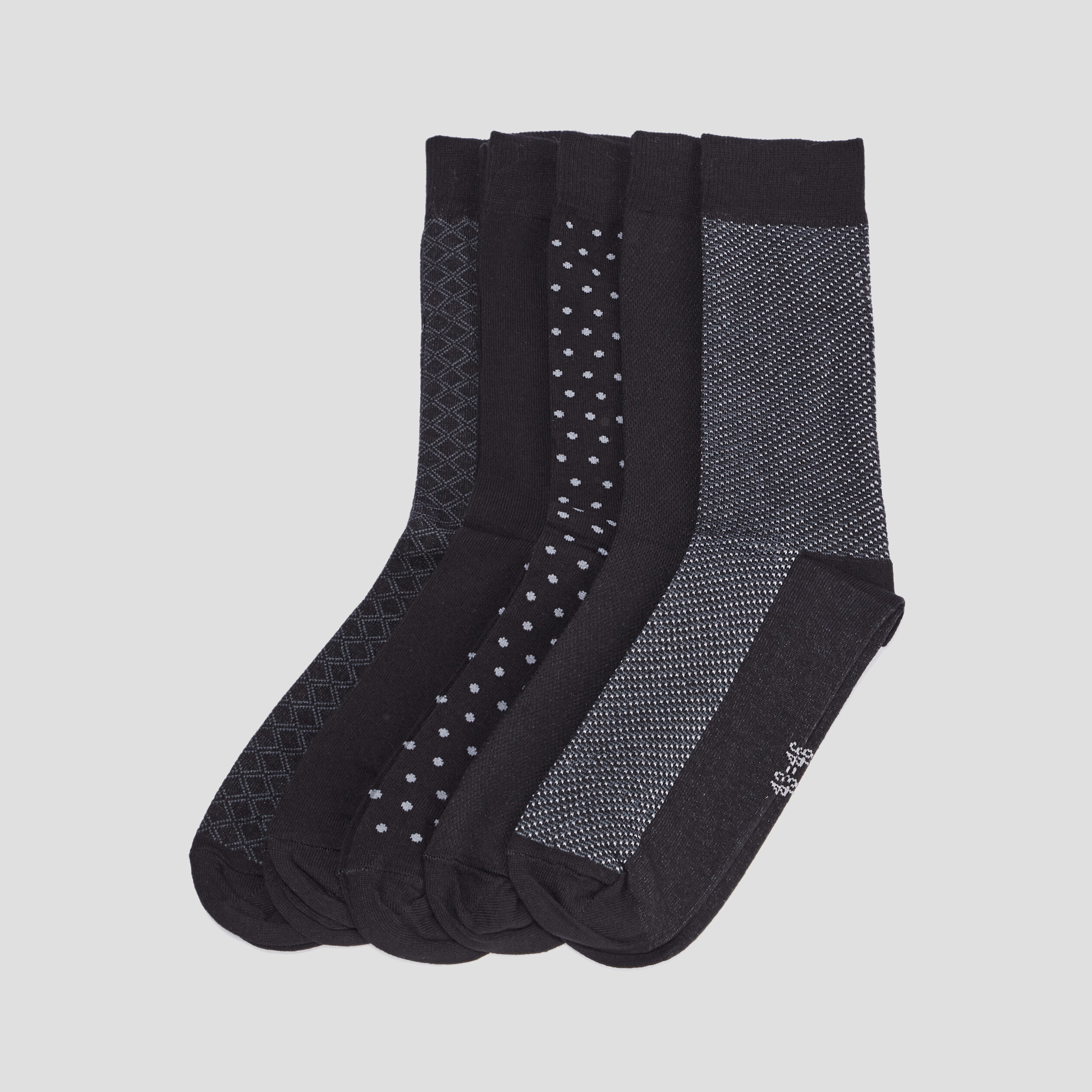 Lot 5 paires chaussettes noir homme | La Halle