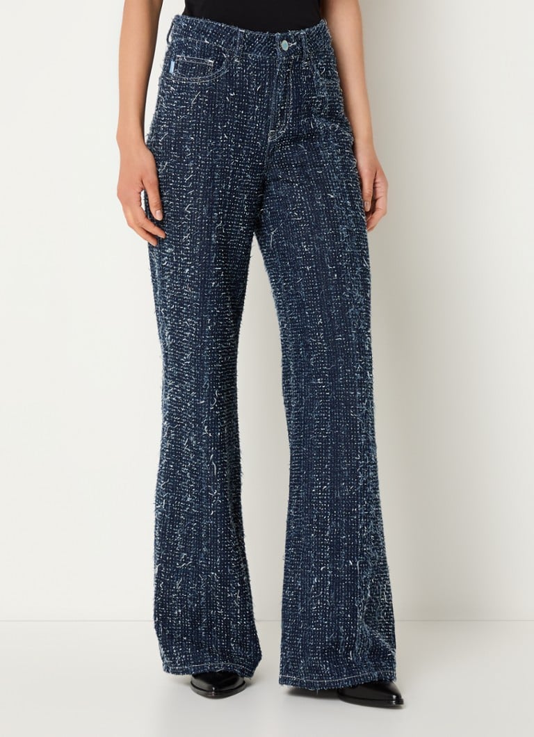Jeans Jean Thea a vita alta e gamba larga effetto tweed di Fabienne Chapot