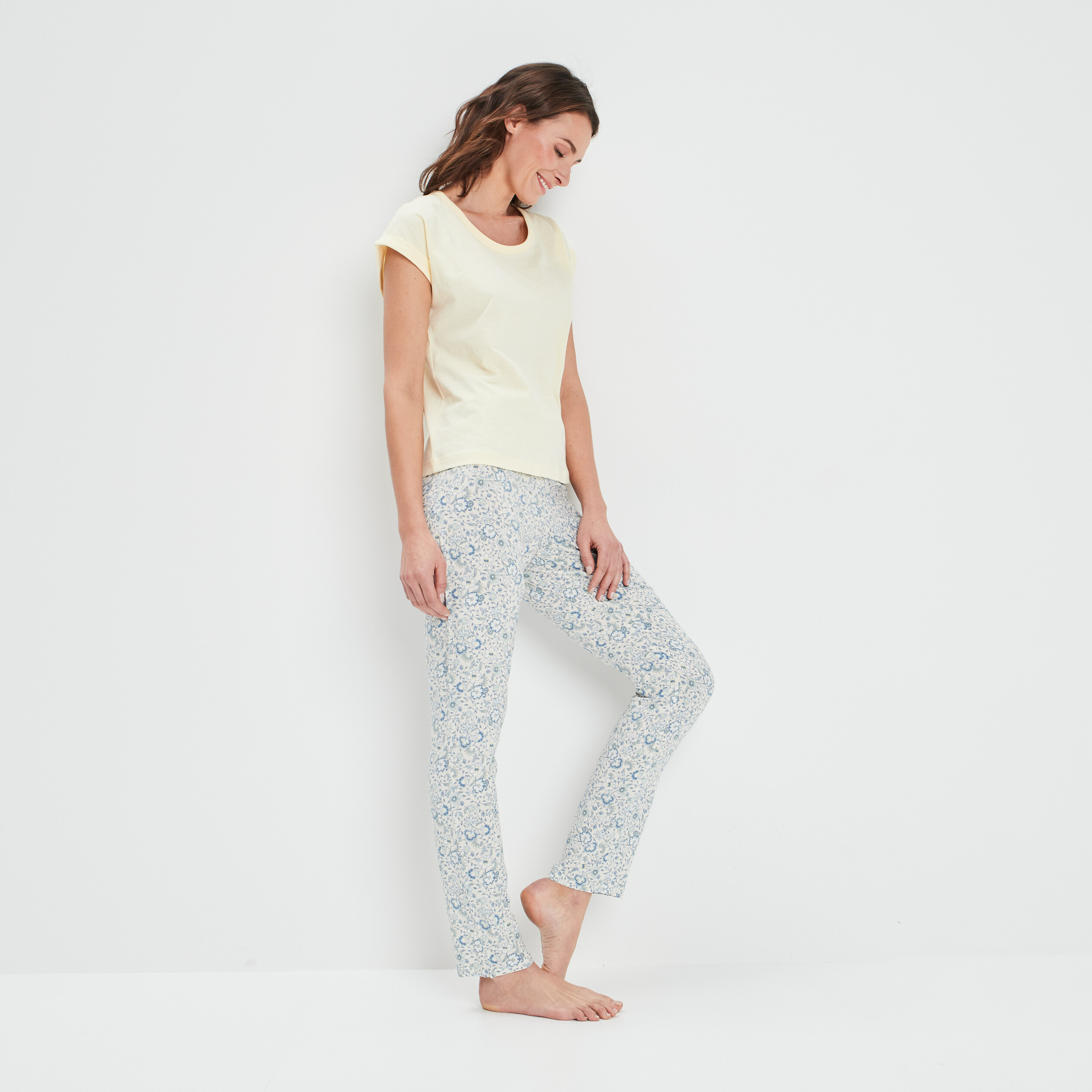 Ensemble pyjama 2 pièces fluide blanc femme | La Halle