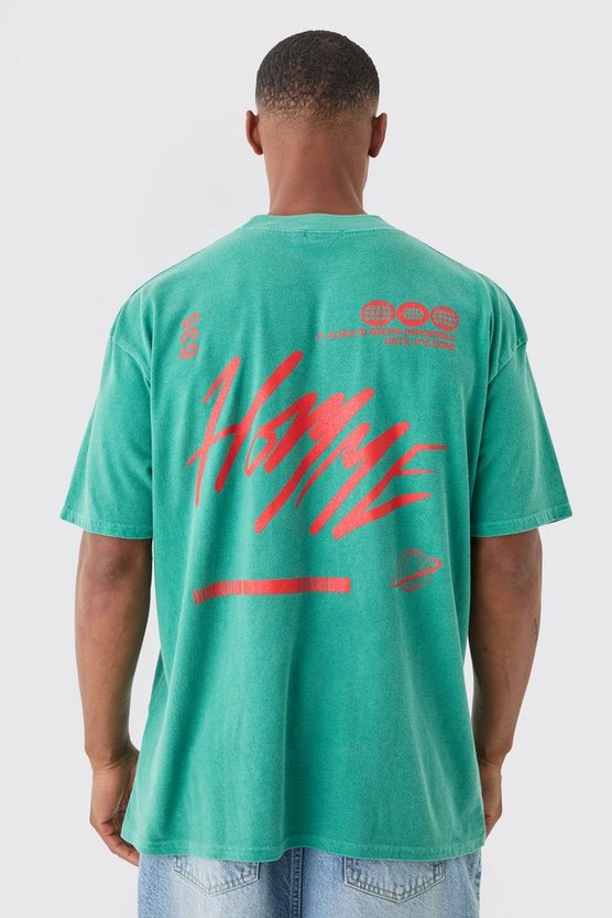 Oversize T-Shirt mit Homme-Print