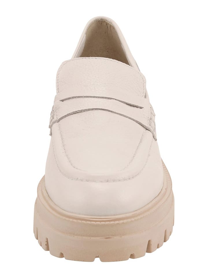 Heine Leder-Mokassins in Creme günstig kaufen