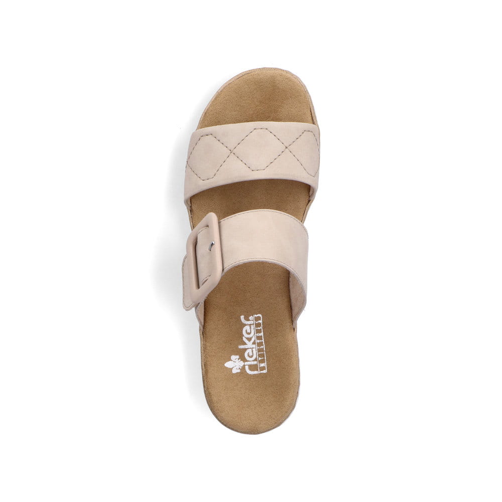 Rieker Damen Pantoletten cremebeige