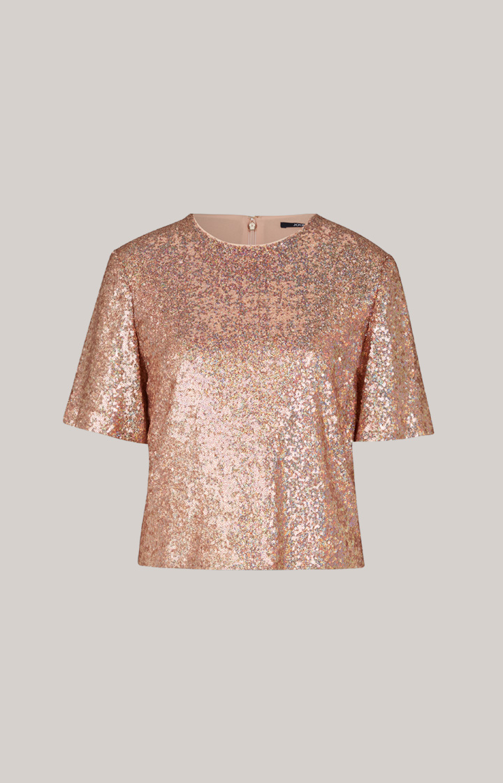 Pailletten-Blusenshirt in Kupfer/Gold