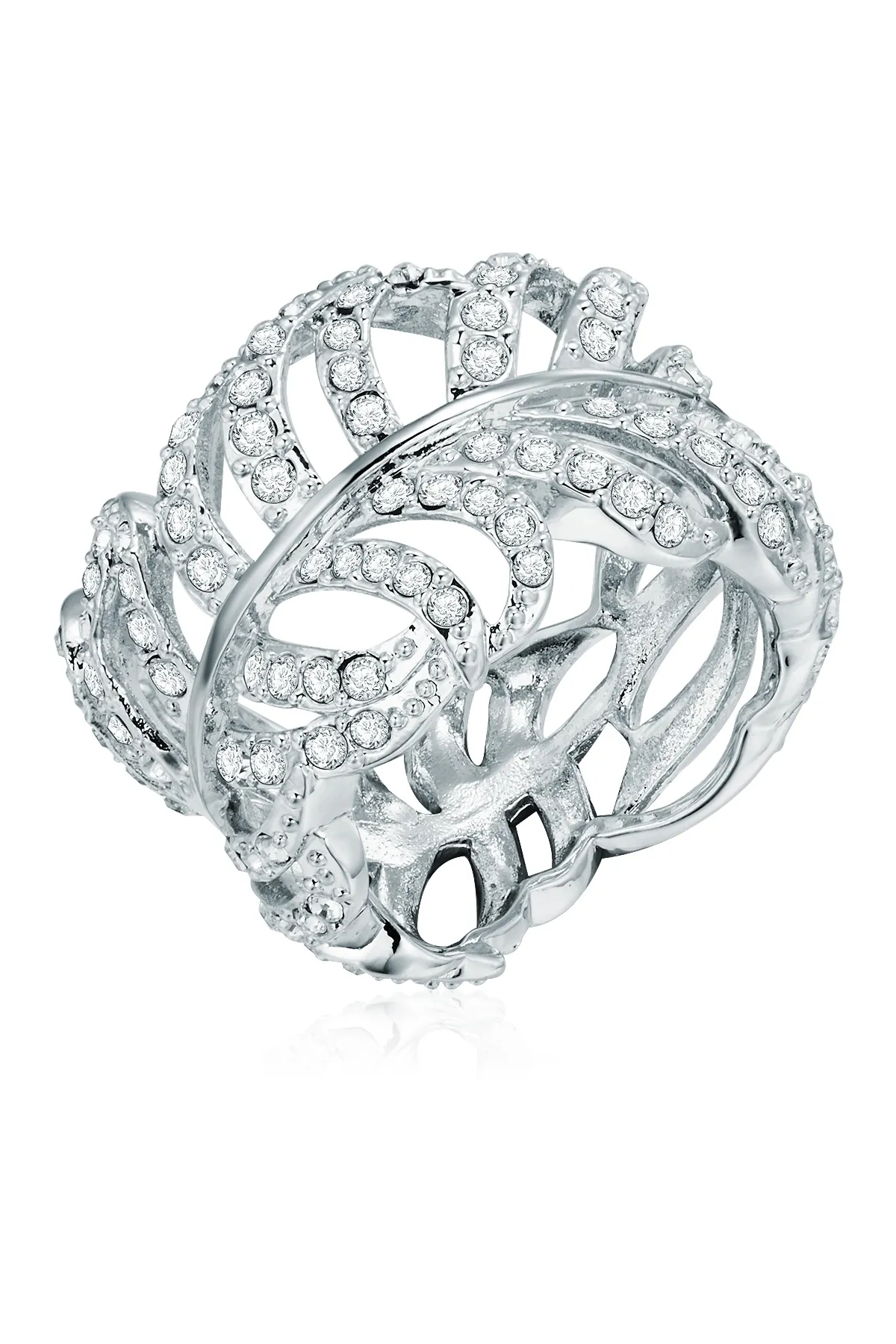 Lulu & Jane  Ring mit Kristallen von Swarovski® Ring verziert mit Kristallen von Swarovski® weiß