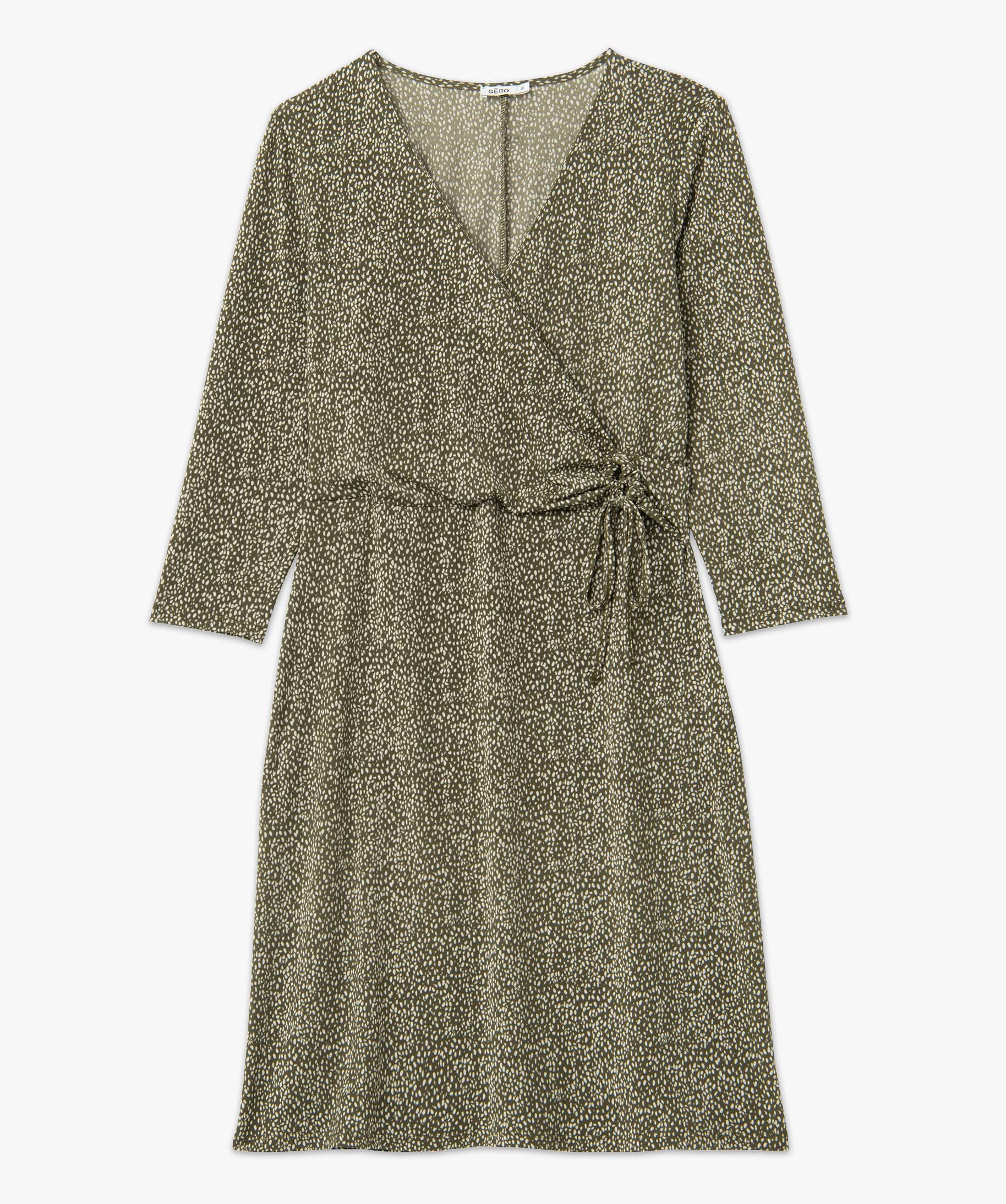 Robe femme imprimée avec haut cache-coeur imprime | GEMO
