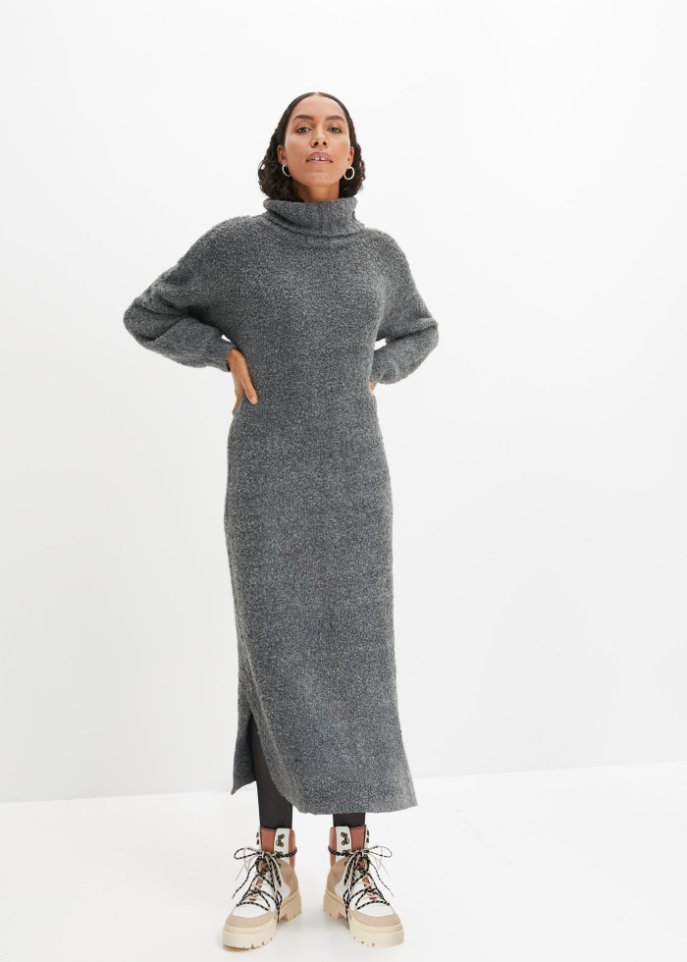 Strickkleid aus Bouclègarn