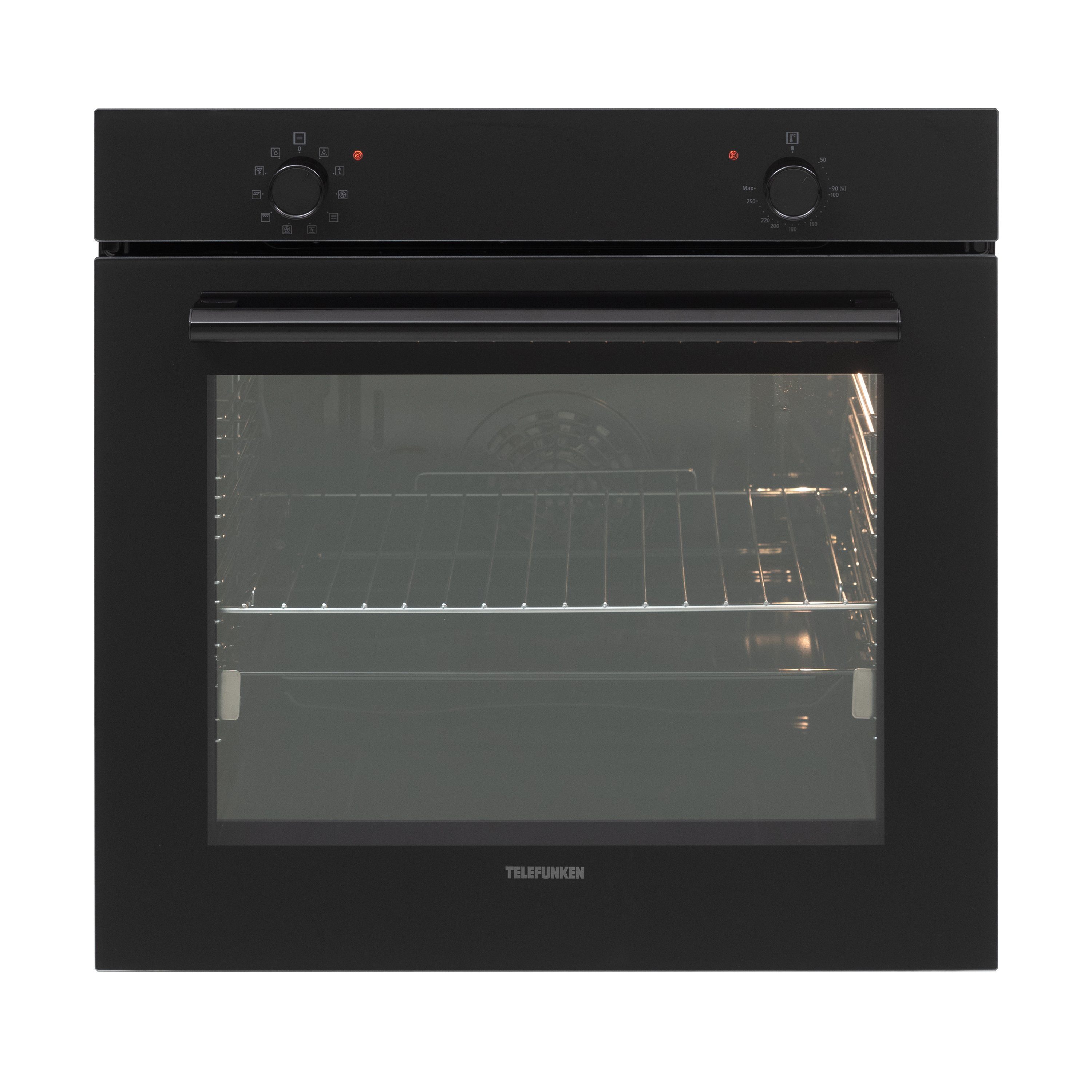 Telefunken Einbaubackofen ECB75A-B, mit Teleskopauszug, VapClean, 75 Liter, 10 Funktionen, Autark, Dampfreinigung, 60 cm, Edelstahl