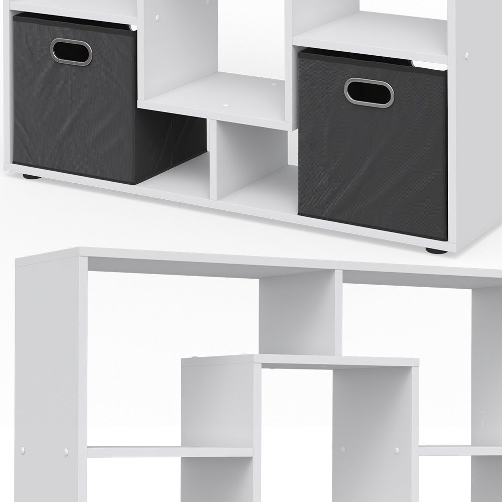 Vicco Raumteiler Bücherregal Standregal Sonoma inkl. Faltboxen