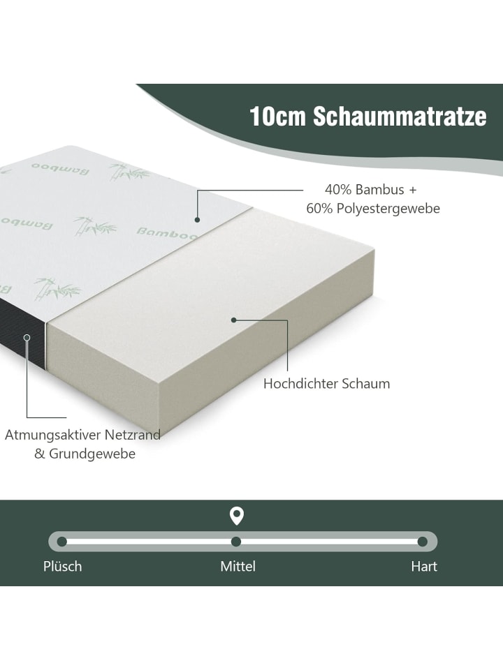 COSTWAY Klappmatratze 193x80x10cm in Weiß günstig kaufen onesize
