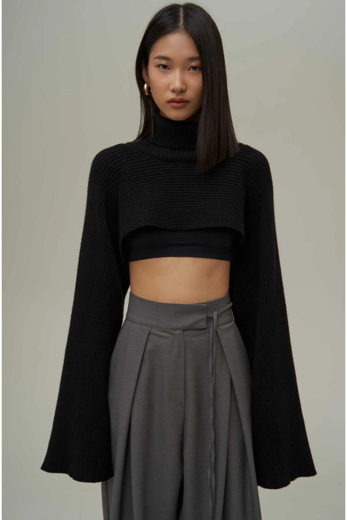 MAİ COLLECTİON  Carmen Palazzo Dunkelgeräucherte Hose