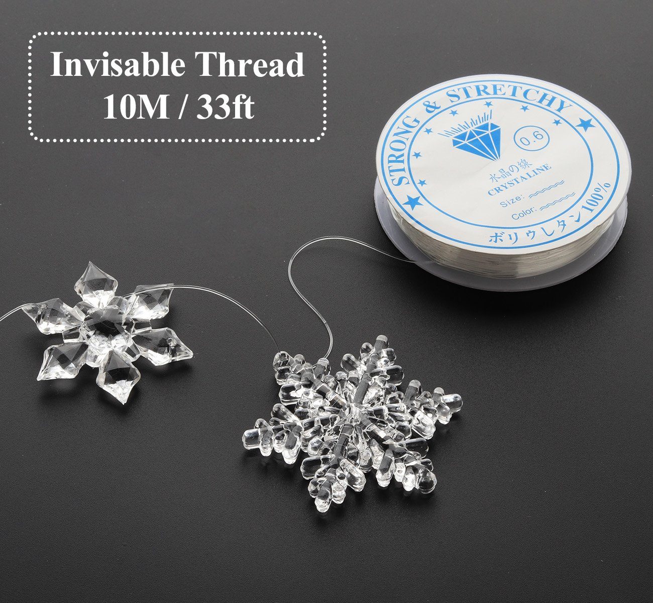Homewit Christbaumschmuck 24tlg hängende Acryl Schneeflocke und Eiszapfen Ornamente