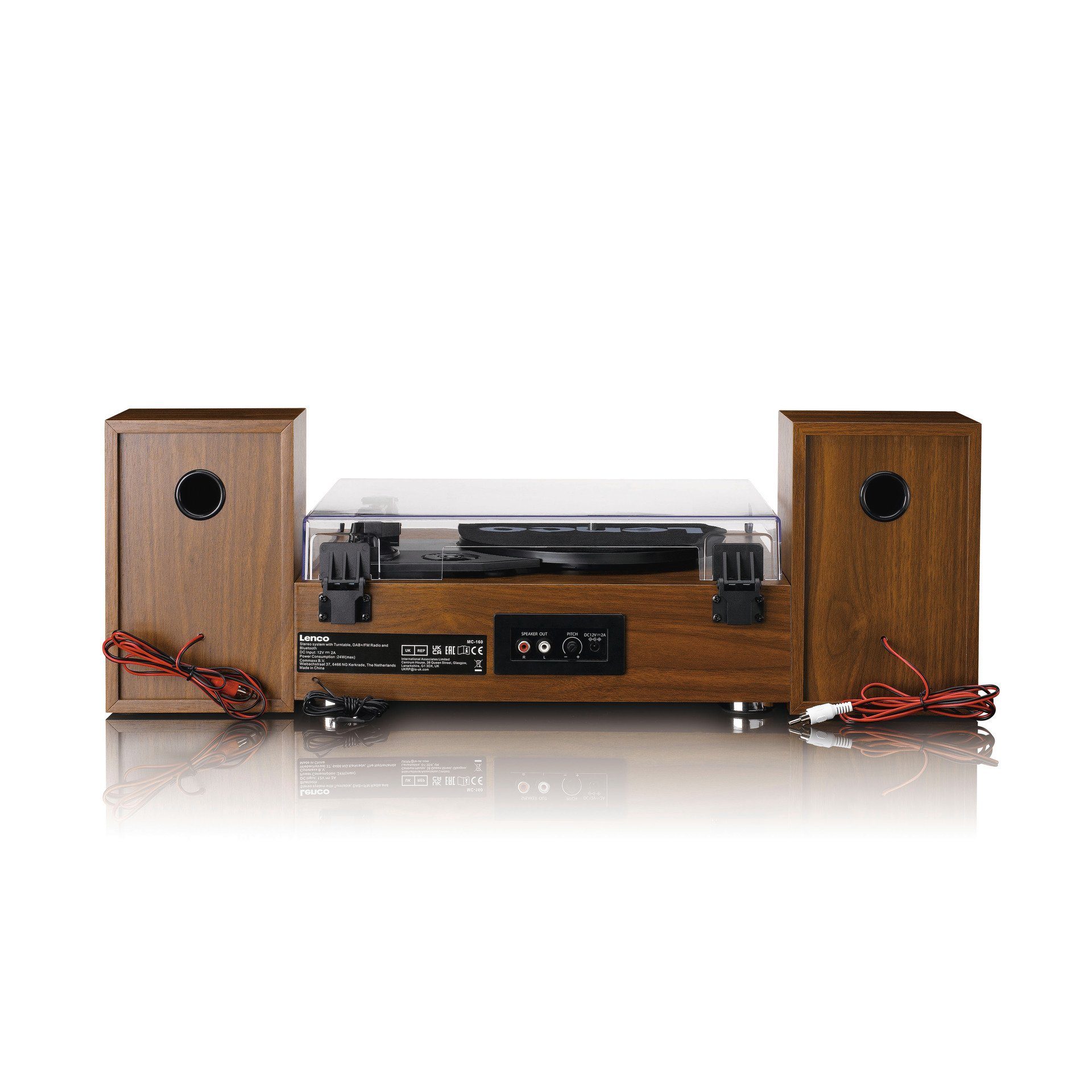 Lenco MC-160WD Hifi-Set DAB+, FM-Radio, Plattenspieler und Bluetooth Radioplattenspieler (Bluetooth)
