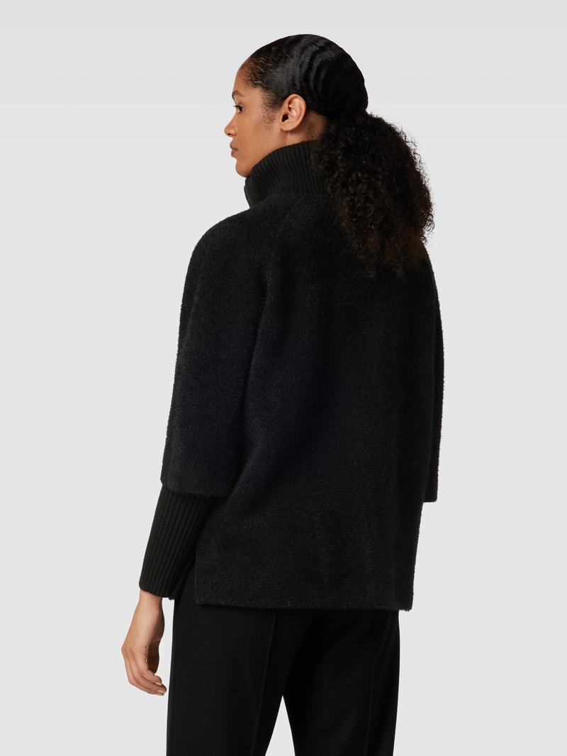 Strickjacke mit Druckknopfverschluss in schwarz