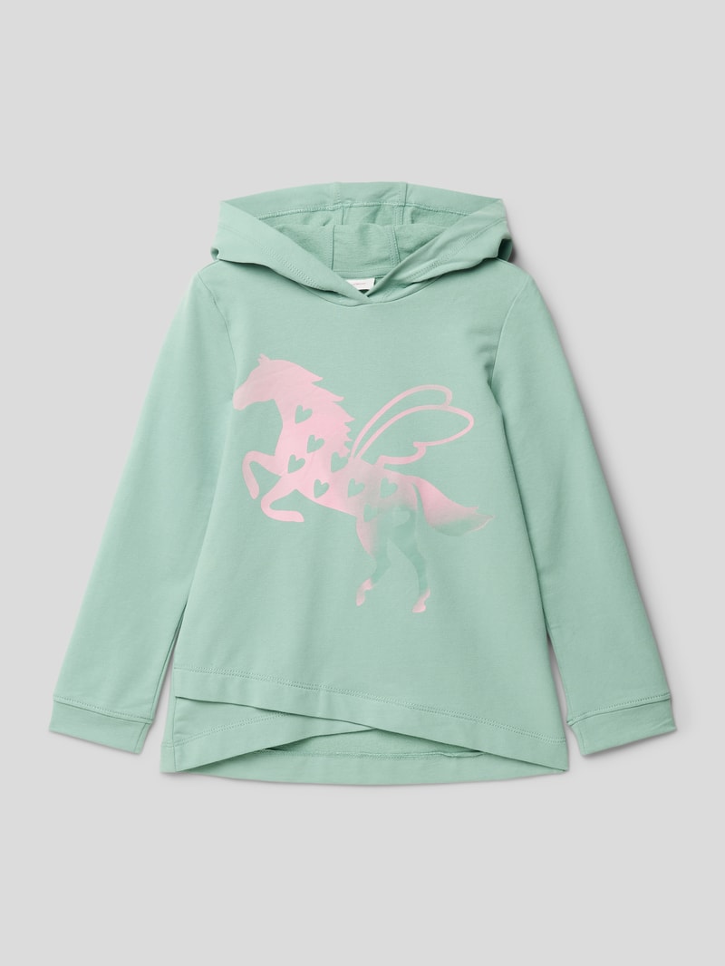 Hoodie mit asymmetrischem Saum in mint