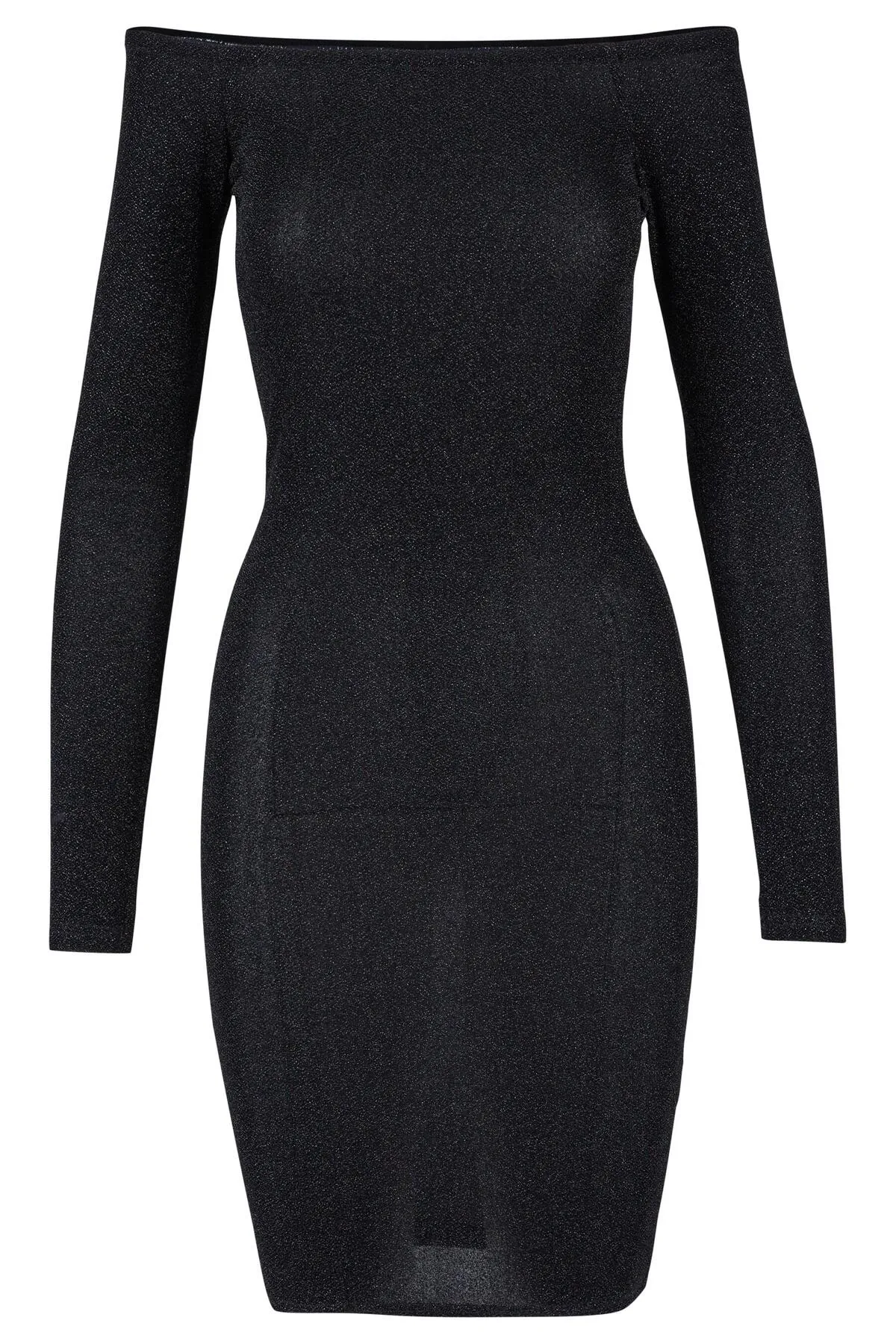 Urban Classics  Damen Schulterfreies Langarm-Glitzerkleid für Damen
