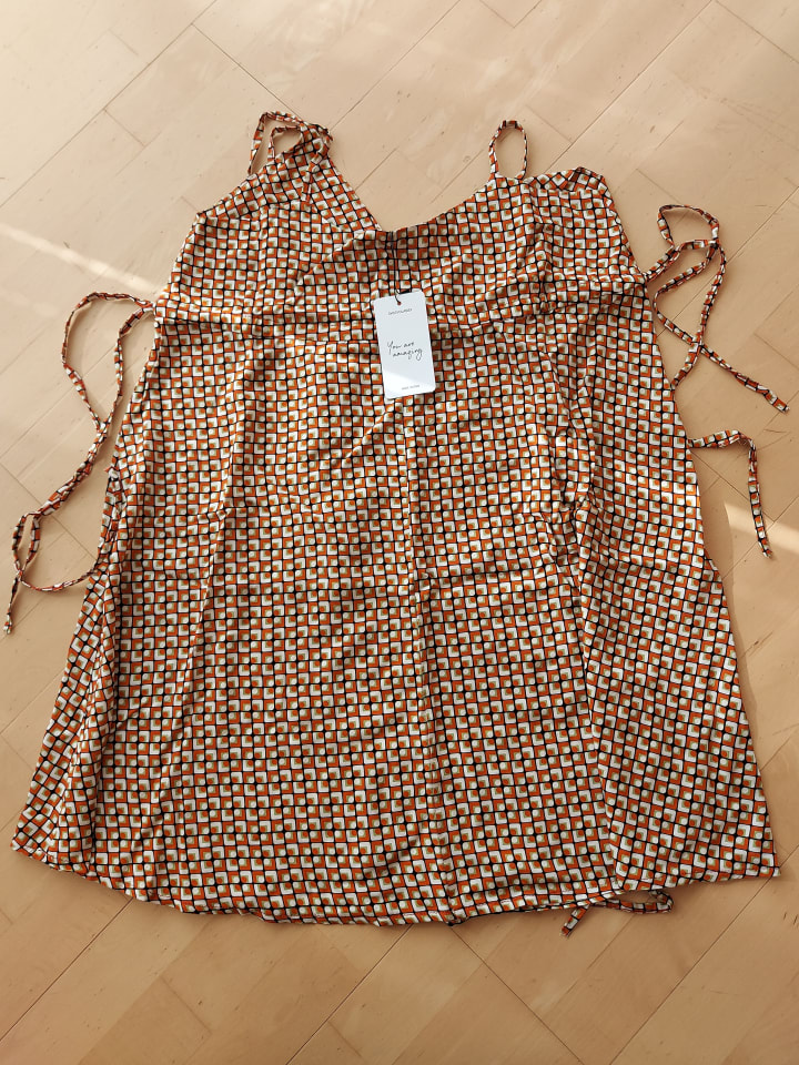 SASSYCLASSY Kleid in Orange/ Creme günstig kaufen M/L
