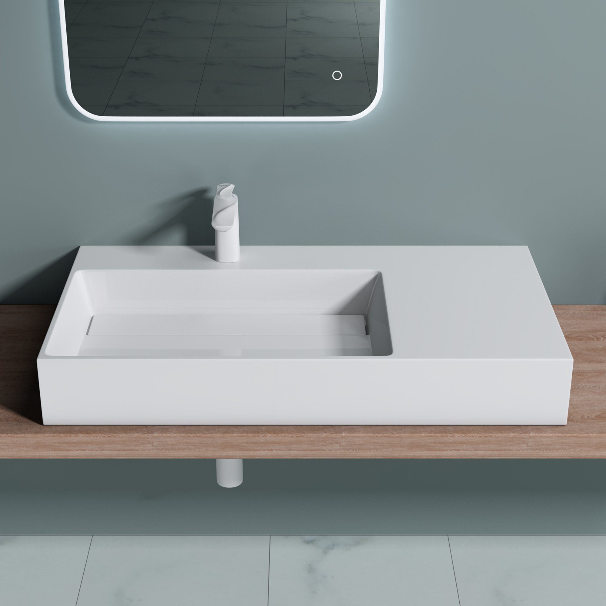 doporro Waschbecken doporro Design Hängewaschbecken Col12 Gussmarmor Aufsatzwaschbecken