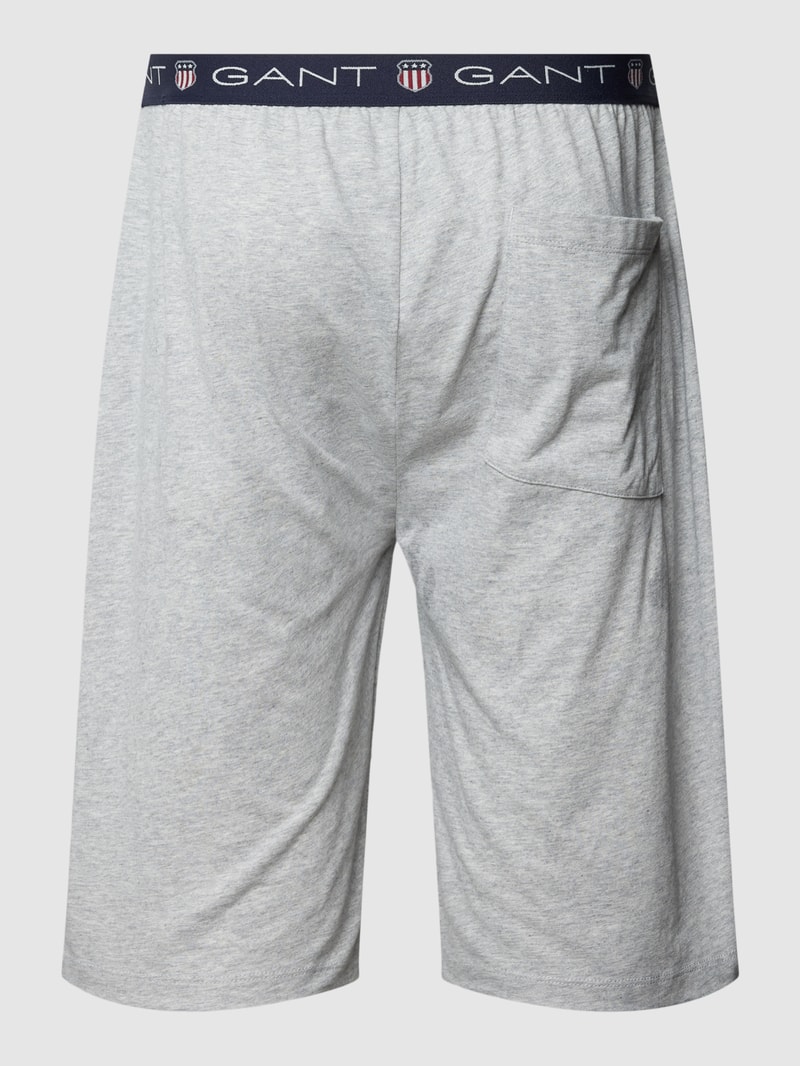 Pyjama-Hose mit elastischem Label-Bund Modell 'SHIELD' in mittelgrau meliert