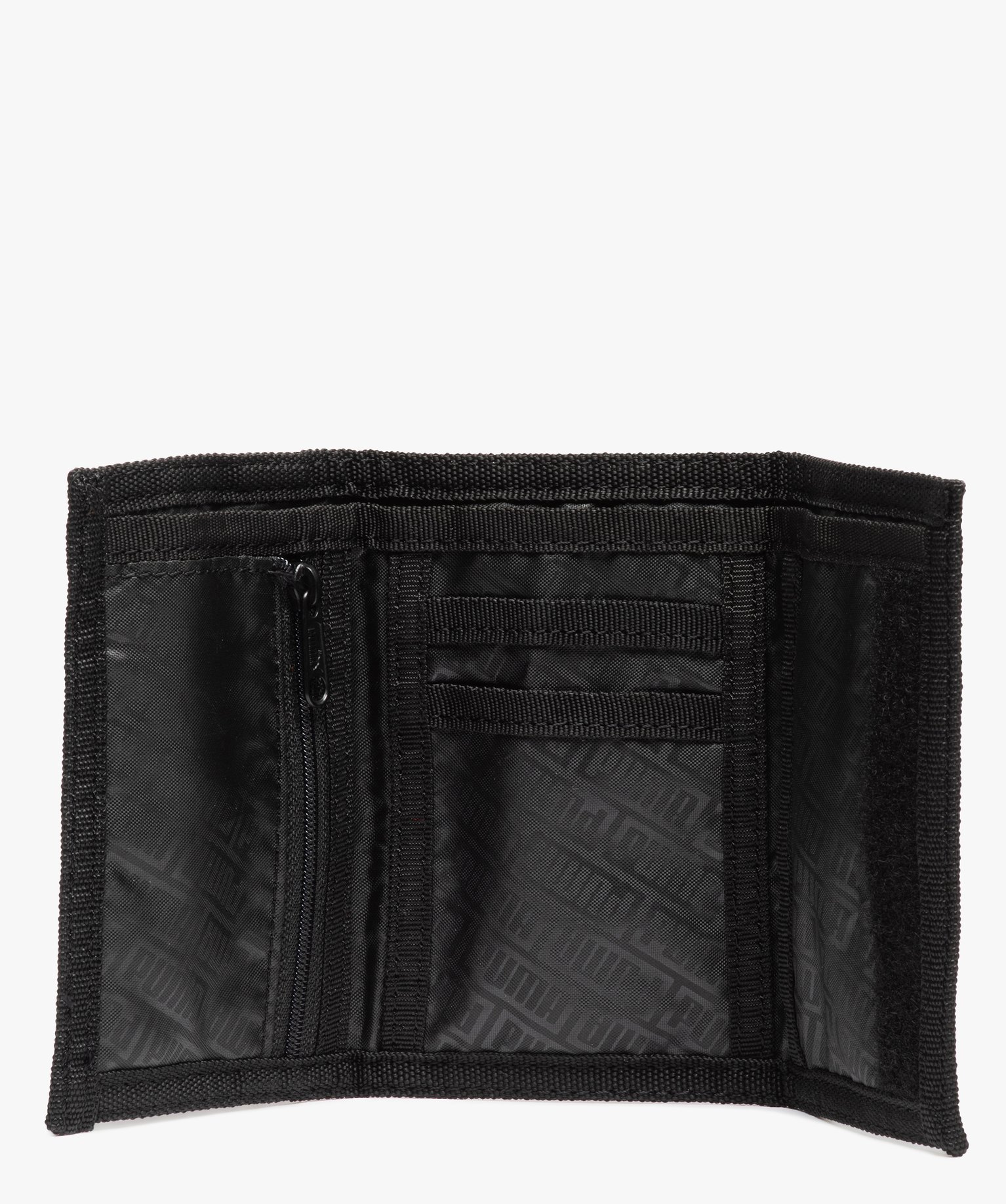 Portefeuille homme en textile 3 volets à fermeture scratch ... noir | GEMO