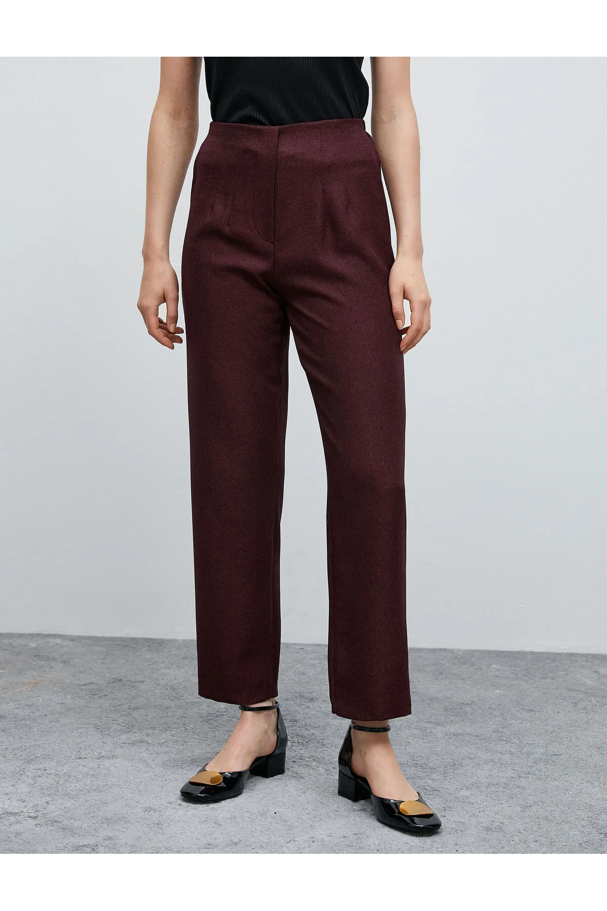 Koton  Stoffhose mit geradem Bein und hoher Taille