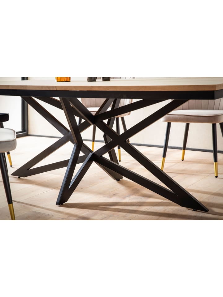 KADIMA DESIGN Esszimmertisch 200x100x77 cm Massivholz Metall Esstisch günstig kaufen onesize