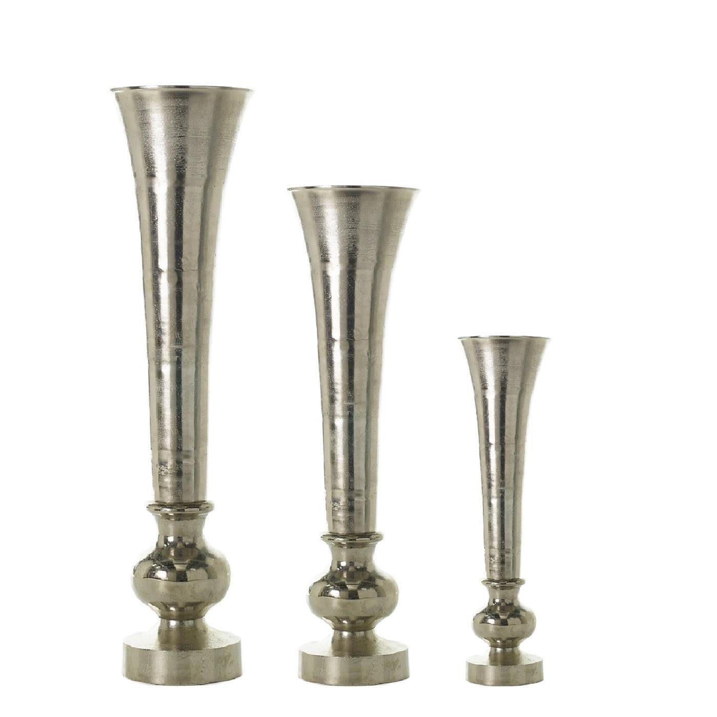 baario Bodenvase Bodenvase XXL ROMA silber, hoch groß Aluminium Dekovase Pokalvase Antik Design