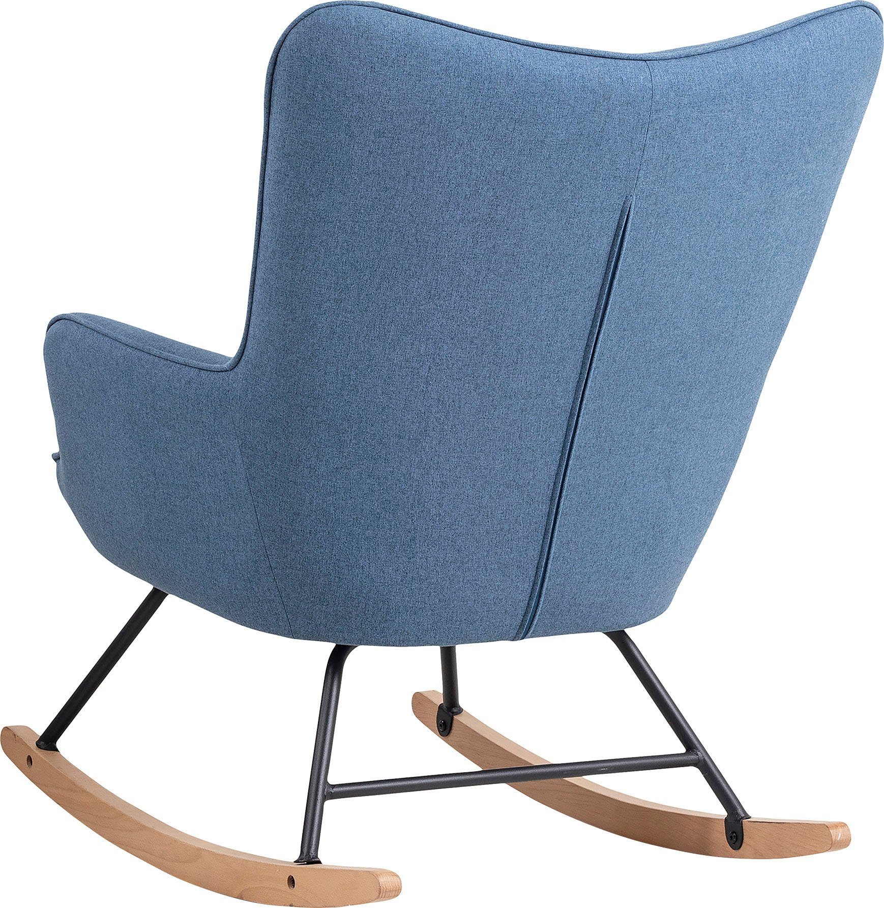 byLIVING Schaukelstuhl Richie (1 St), moderne Metallbeine mit Holzkufe, in Webstoff oder Cord erhältlich