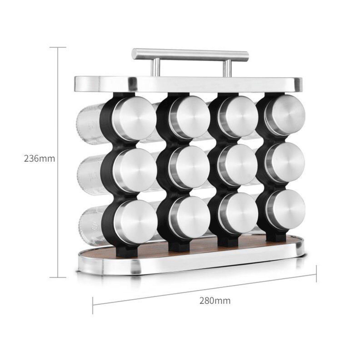 Melody Gewürzregal Gewürzregal Set Universal Küchen-Organizer Gewürzständer, mit 12 Gewürzgläsern 12-tlg., Gewürzaufbewahrung
