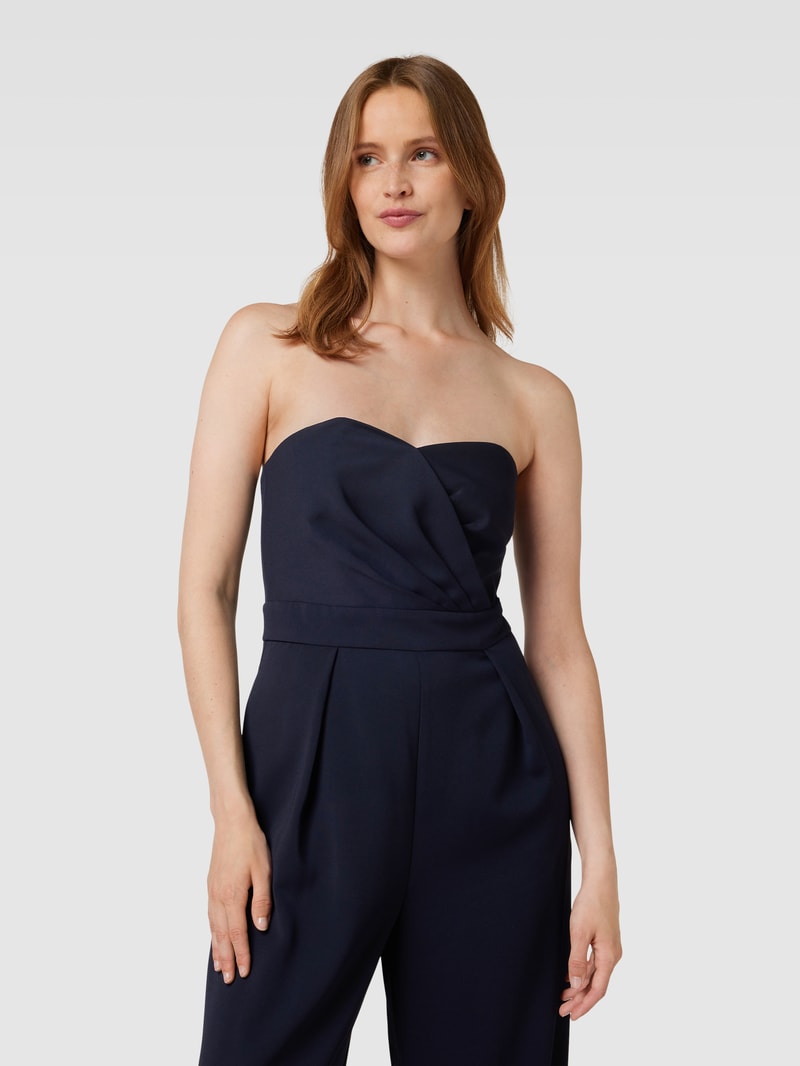 Jumpsuit in Bandeau-Form Modell 'Crepe' in marineblau meliert