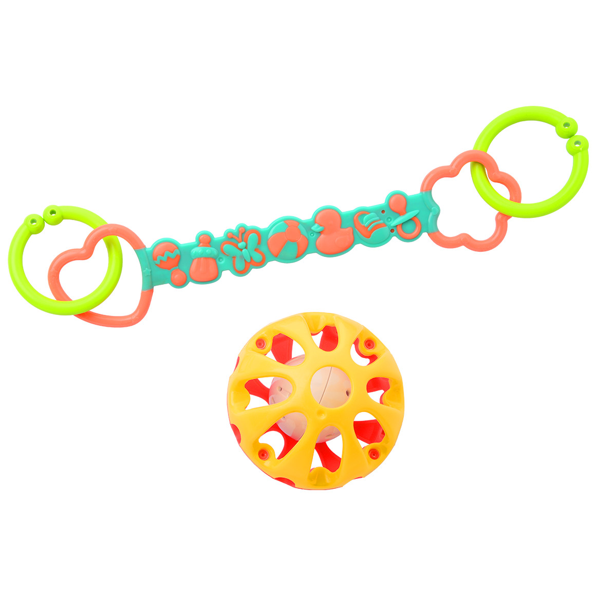Baby Klangball mit Kette für unterwegs